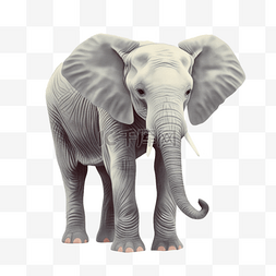 可爱大象手绘插画图片_大象扁平插画手绘免抠元素