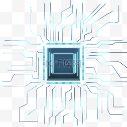 智能制造科技线条图片_方形科技芯片