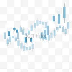 蓝色下降图片_股票k线图上升趋势商业投资市场