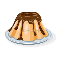 盘子上的蛋糕图片_矢量彩色插图圆形盘子上的甜芝士