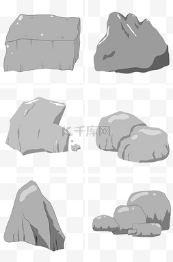 卡通卡通石头图片_卡通石头石块岩石合集