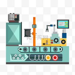 办公创意设计图片_自动化工业机械卡通