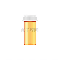无菌图标图片_药片空瓶隔离透明容器用于储存生