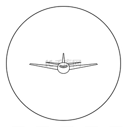 旅程插图图片_圆形或圆形矢量插图中的飞机图标