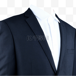 黑色衣服的人图片_胸像黑西装白衬衫摄影图无领带