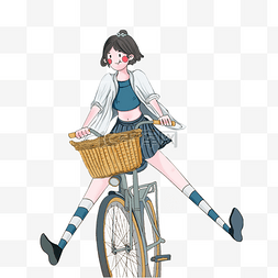 旅行单车图片_春季骑单车的姑娘