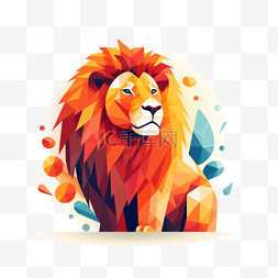 平面插画素材狮子
