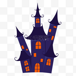 紫色恐怖万圣节城堡
