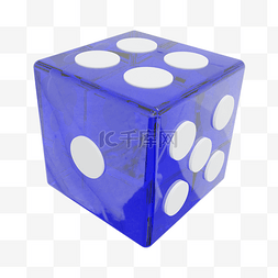 麻将3d图片_3DC4D立体蓝色骰子