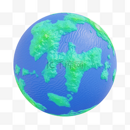 地球仪c4d图片_3DC4D立体地球地图