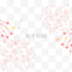 春天手绘樱花图片_粉色日本春季花卉边框