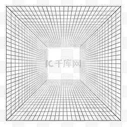 立体空间立体图片_立体空间透视网格黑色线条