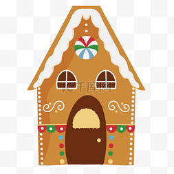 背景圣诞主题图片_巧克力门框卡通窗户圣诞姜饼屋