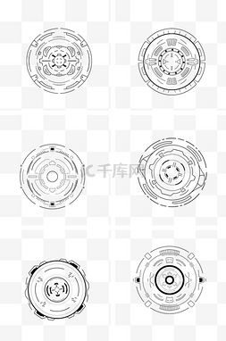 科技机械转盘效果套图圆圈圆环黑