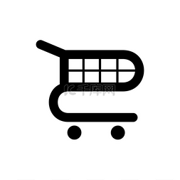 购物中心图标图片_手推车或购物车隔离标志。