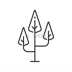景观图标图片_抽象的树木森林植物具有三角形树