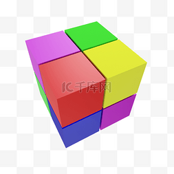 彩色创意魔方几何组合