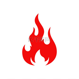 火焰隔离矢量图标红色篝火燃烧的