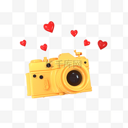 创意镜头图片_3d相机可爱黄色