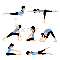 年轻女子练习瑜伽。