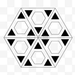六边形组合图片_无彩色简约三角组合装饰