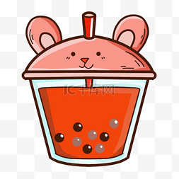 西瓜汁小老鼠卡通动物形象图片