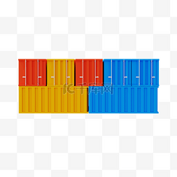 集装箱c4d图片_3DC4D立体彩色集装箱