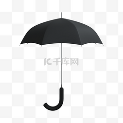 真实下雨天图片_3D黑色雨伞