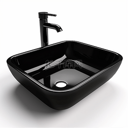欧式洗手池图片_一个黑色的洗手池