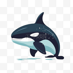 卡通手绘海洋动物蓝鲸