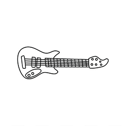 吉他音乐会图片_吉他乐器涂鸦素描卡通矢量吉他乐