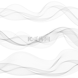 烟雾线条素材图片_黑色烟雾线条装饰线曲线