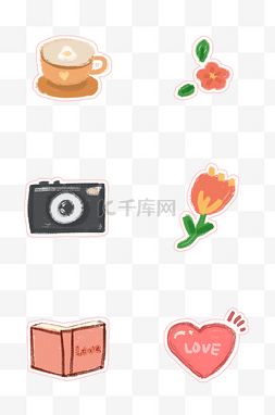 相机彻底图片_可爱蜡笔贴纸手帐套图