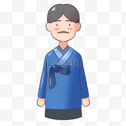 韩国商人握手图片_韩国父母节蓝色服饰父亲装扮