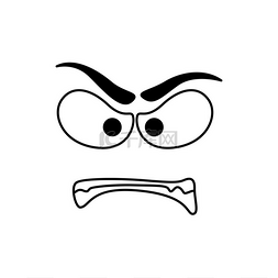 漫画愤怒的表情图片_愤怒的笑脸表情符号，卡通线表情