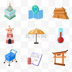 旅游旅行图标icon套图