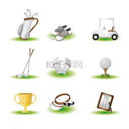 高尔夫高尔夫球图片_高尔夫相关图标的矢量图解