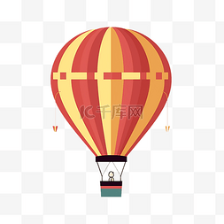 平面热气球素材图片_一个平面卡通热气球