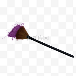 紫色粉末黑色刷子化妆刷