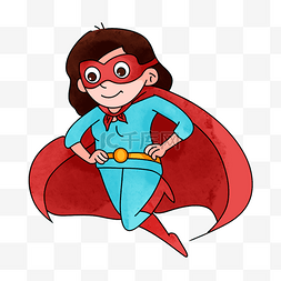 女超人空中飞行卡通风格