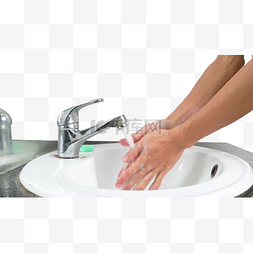 抗肺炎勤洗手的人