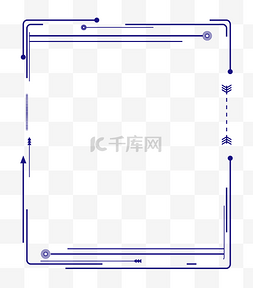 古典回字纹边框图片_蓝色科技简约边框