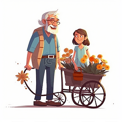 老爷爷和卖花的小女孩