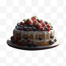 立体草莓蓝莓奶油蛋糕