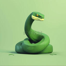动物蛇图片_3d立体卡通动物元素蛇