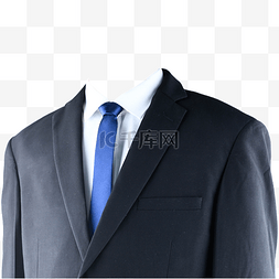 衬衫礼服图片_摄影图黑西装蓝领带白衬衫