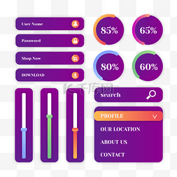 紫色的网站ui图片_用户界面紫色手机图标用户体验