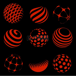红色的球体图片_设置了半色调红色球体半色调的红