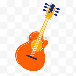 橙色蓝色国际爵士节乐器吉他