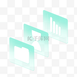 icon磨砂图片_绿色半透明毛玻璃商务图标